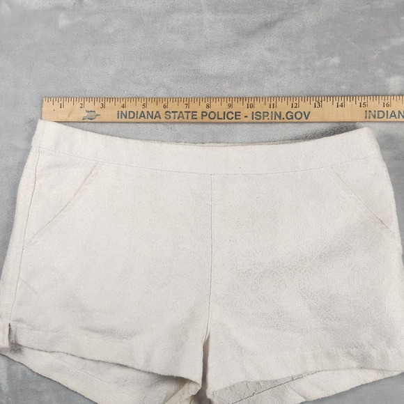 Abercrombie & Fitch Cream Jacquard Shorts Cream Textured 6 Fairycore Coquette - Picture 4 of 11